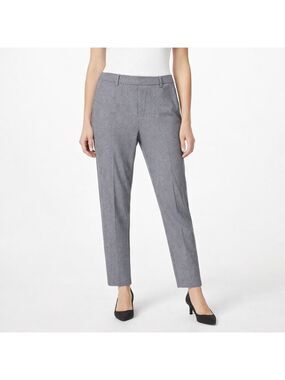 GAP Cotton Blend Slim Straight Leg Trousers Micro Plaid Side Pockets US Sz 16